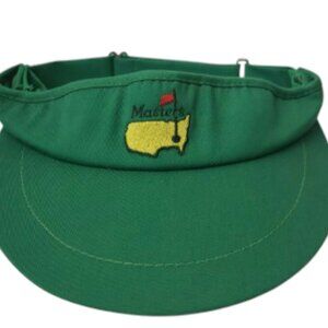 Vintage Masters Golf Green Visor Union Made In USA Adjustable Strap Buckle